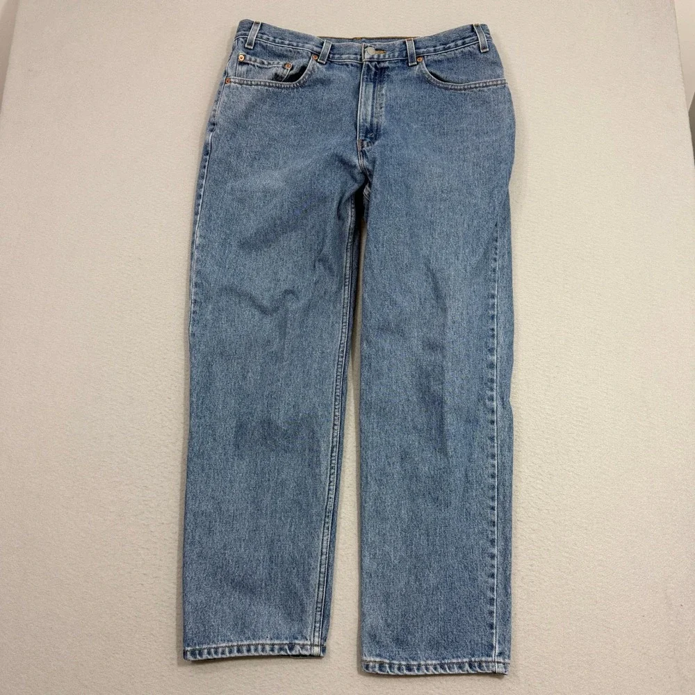 Vintage Levis 550 Relaxed Fit Jeans Men's 38x30 Blue 90s Straight Leg 1998 Denim